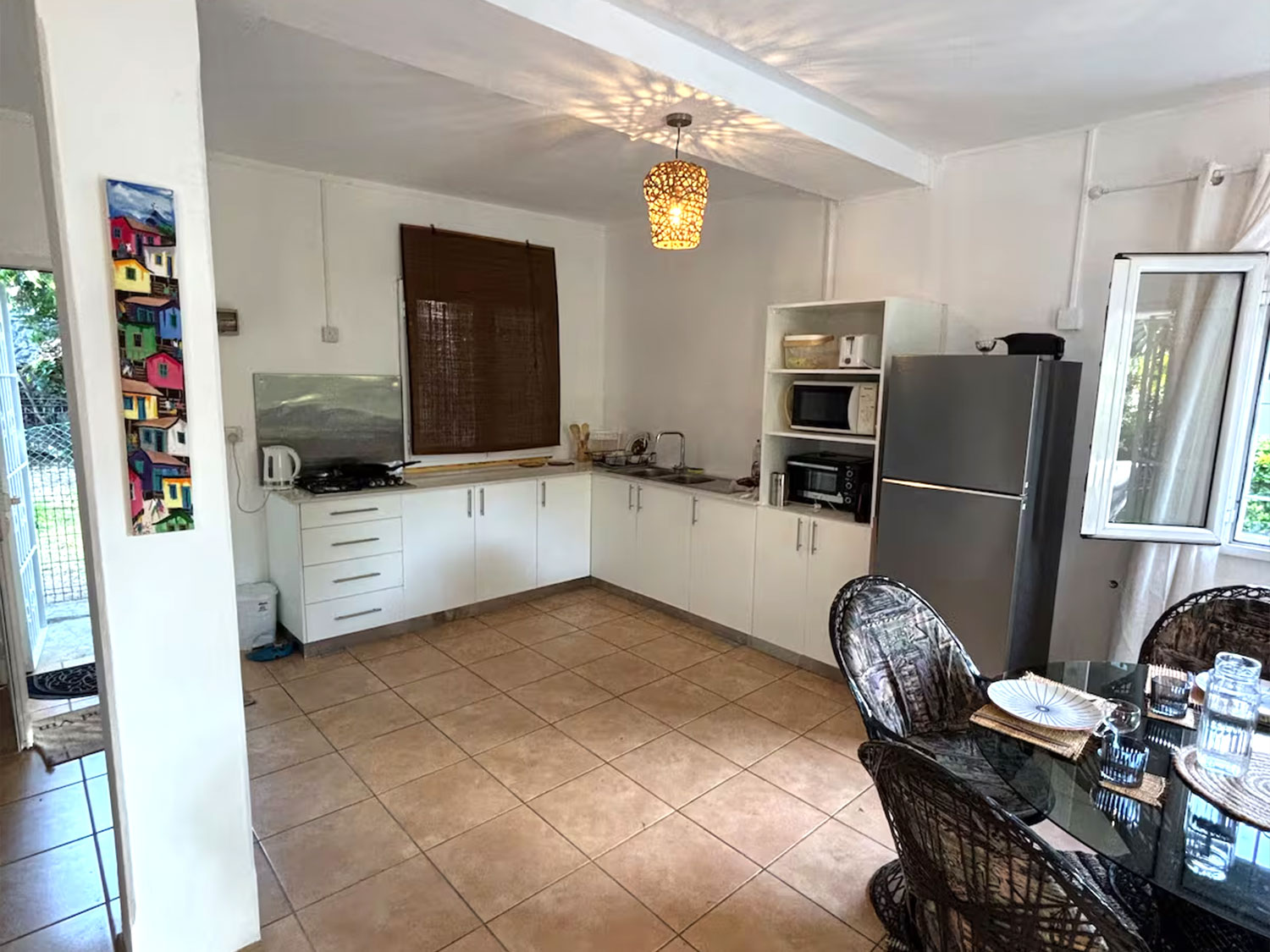 Cuisine entièrement équipée de la Villa à Grand Gaube